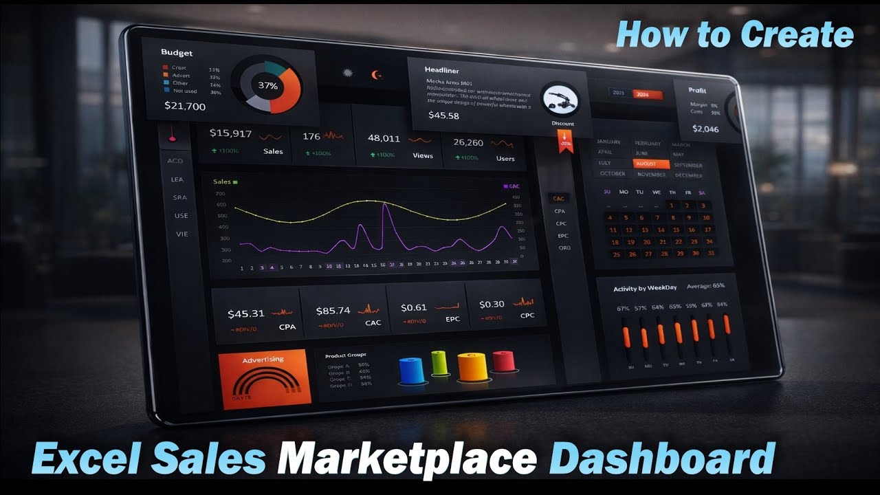 How to Make Excel Dashboard for Marketplace Sales Comparison Using ...