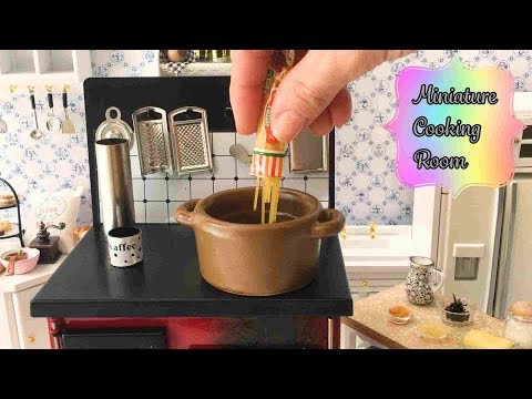 ミニチュアクッキングルーム #53【明太クリームパスタ】mini food ミニチュア料理 Miniature cooking  ASMR