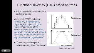 Functional diversity metrics: Applications for ecological studies