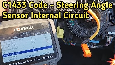 C1433 Code - Steering Angle Sensor Internal Circuit Toyota Corolla
