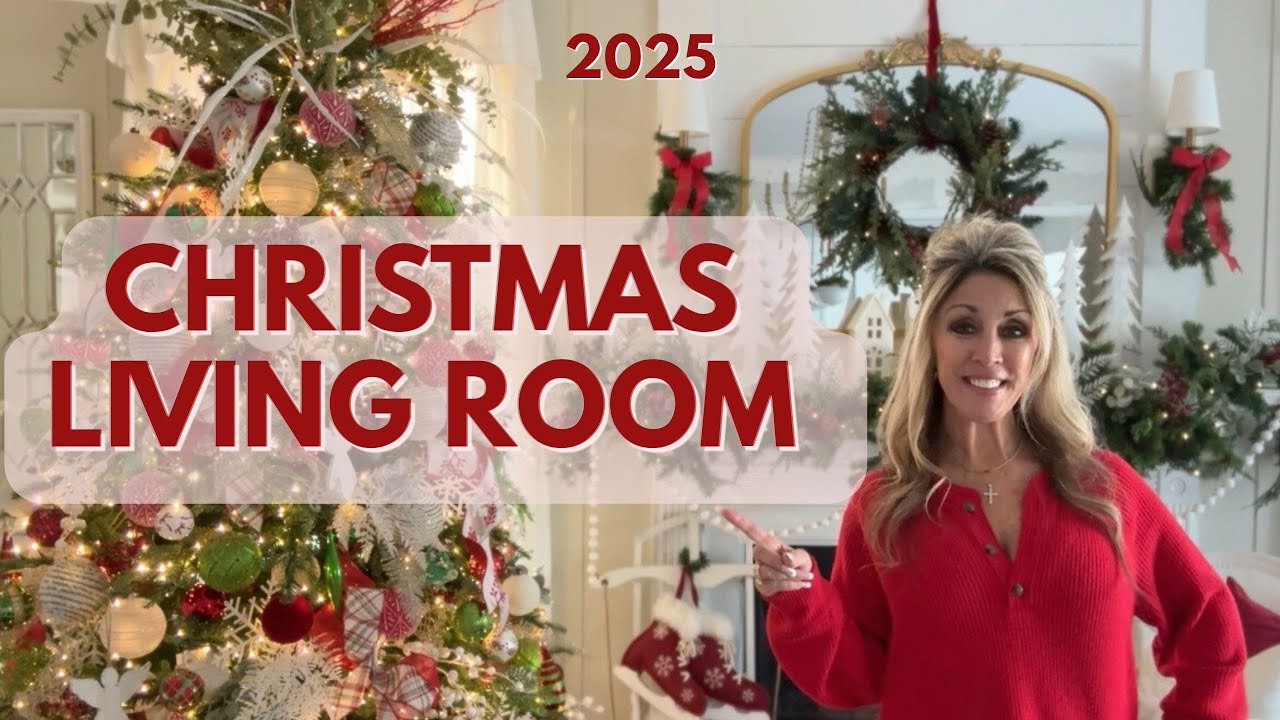 РОЖДЕСТВЕНСКАЯ ГОСТИНАЯ 2025 ГОДА 🎄 Первая комната, украшенная к Рождеству