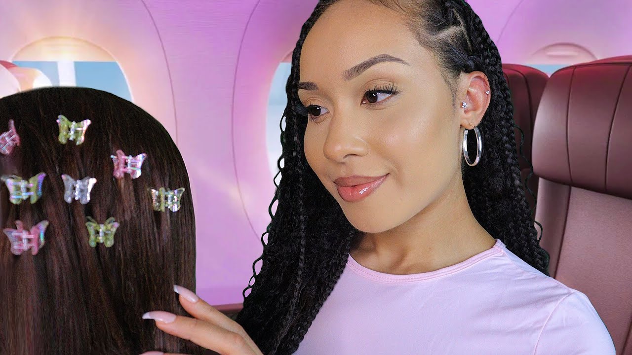 ASMR ✈️ The Lady On The Airplane Does Your Hair / Hairstyling + Scalp Massage Roleplay