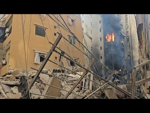 Building ablaze after