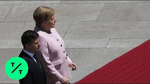 Angela Merkel OK After Visibly Shaking Next to Ukrainian President