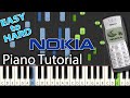 Nokia tune easy to hard piano tutorial  3 levels  notes  midi