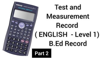 Part 2 - Test and Measurement Record | ENGLISH | B.Ed Record | TNTEU | Supine Videos