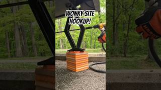 Wonky Site Hookup! #site #camping #camp #rv #rving #trailer #hookup #rvlife #rvliving #rvlifestyle