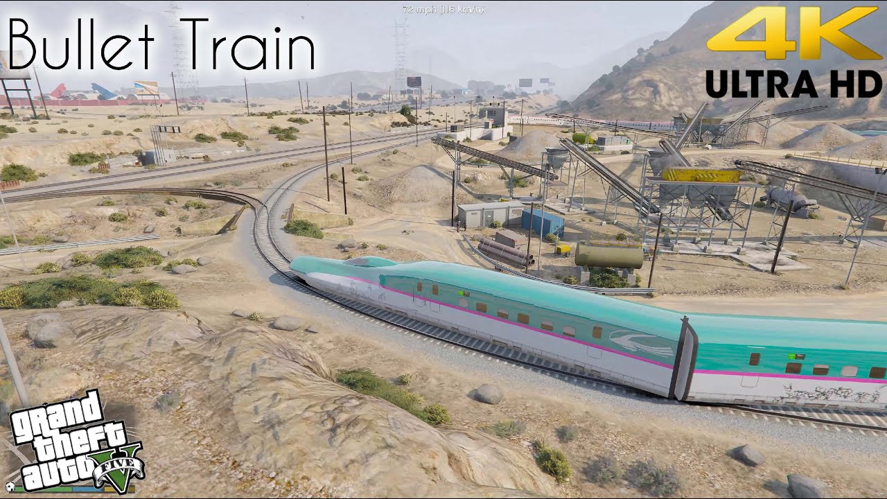 Grand Theft Auto V - Bullet Train through San Andreas and Los Santos [4K]