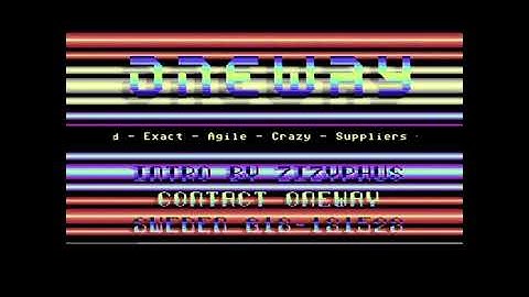 Commodore 64 demo: Oneway - Zipper v1.2 intro (1989)