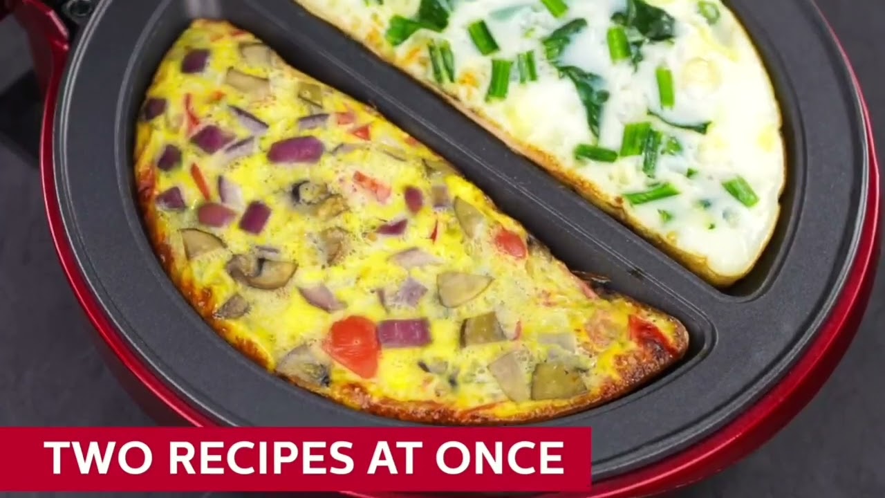 Holstein Housewares - Non-Stick Omelet & Frittata Maker, Black - Makes 2 Individual Portions