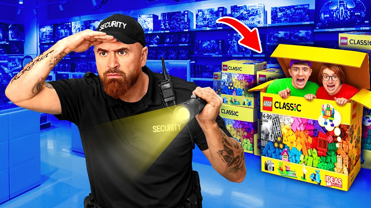 НОЧЬ В МАГАЗИНЕ ИГРУШЕК ! *Там был охранник*