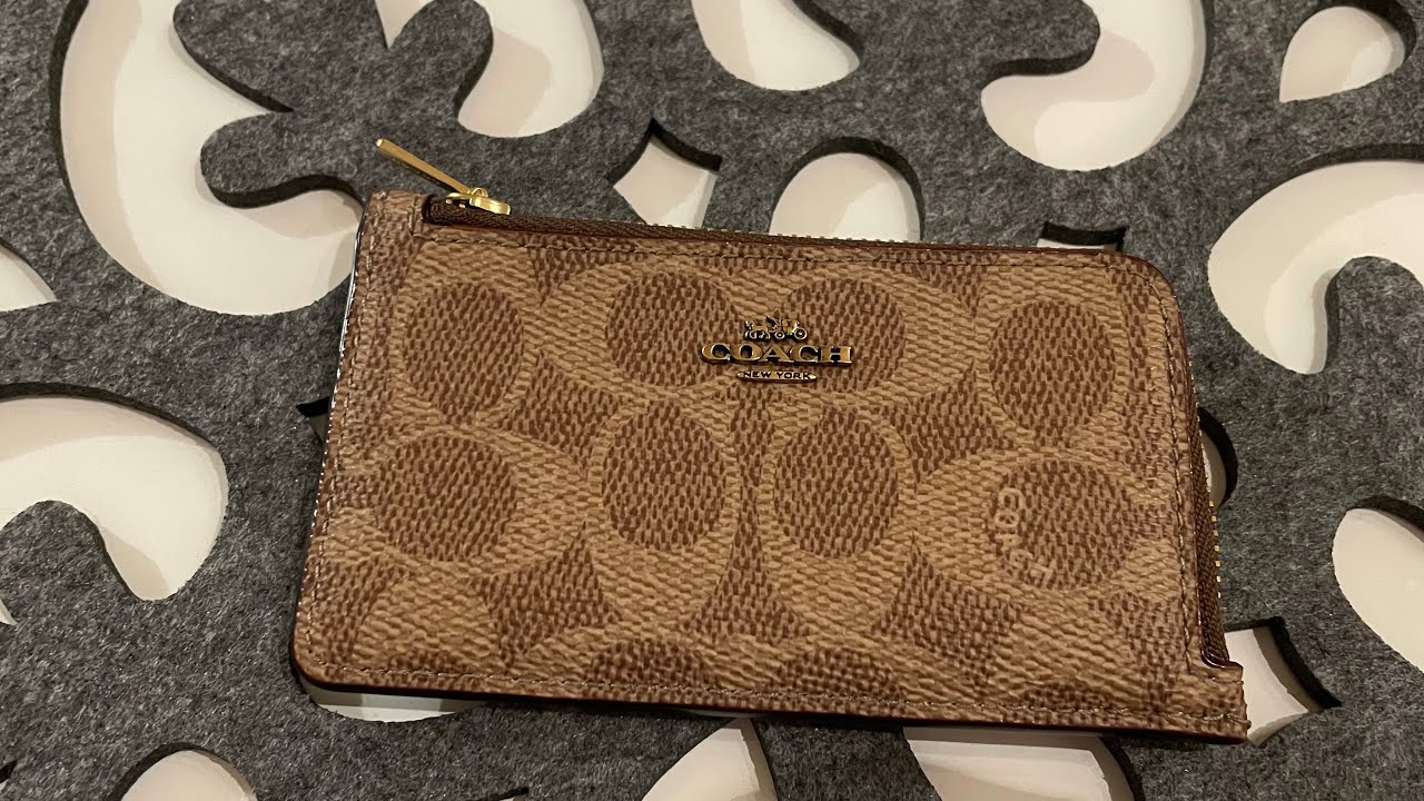 Coach Small L Zip card case YouTube