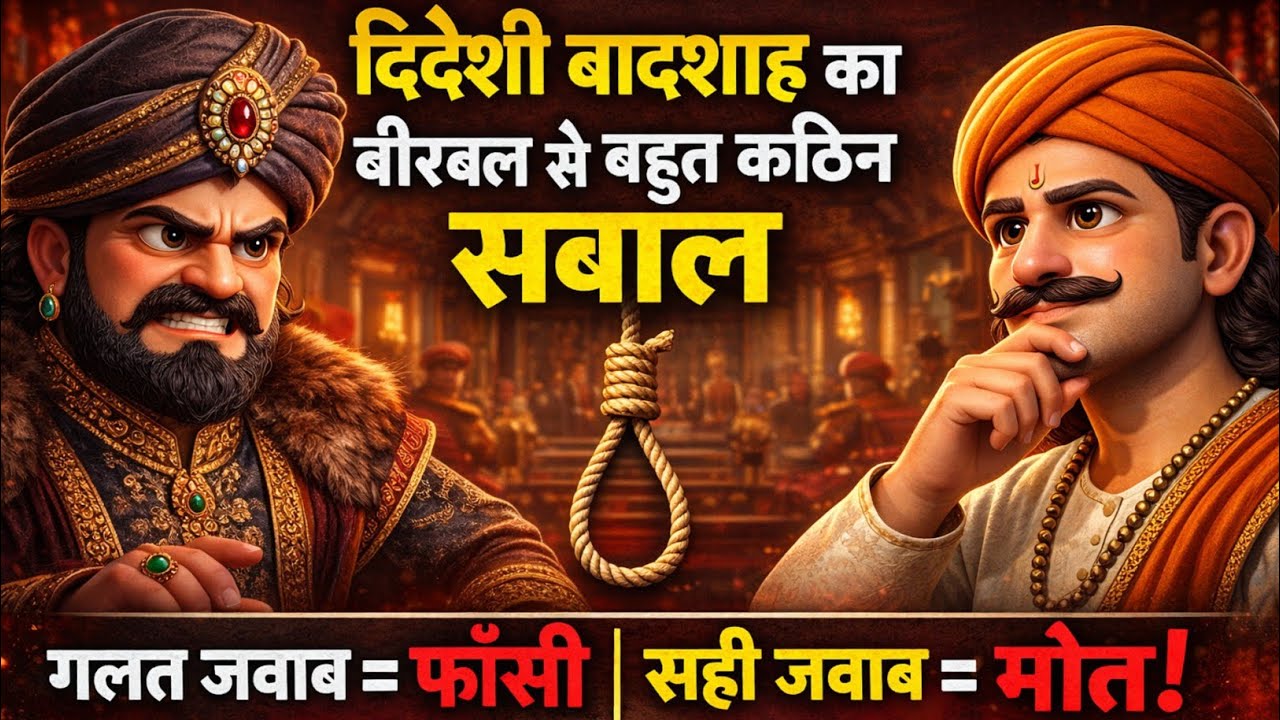 विदेशी बादशाह का बीरबल से सबसे ख़तरनाक सवाल |गलत जवाब = फाँसी, सही जवाब = मौत | Akbar Birbal Story