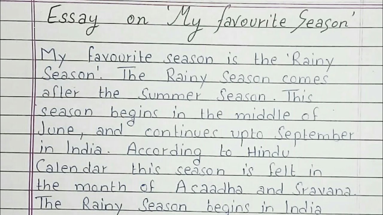 write an essay on my favourite season