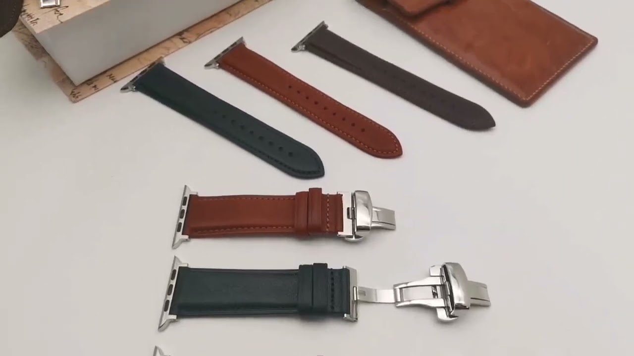 leather Mechanical Watch band 18mm 20mm 22mm black brown genuine leather Smart Watch strap