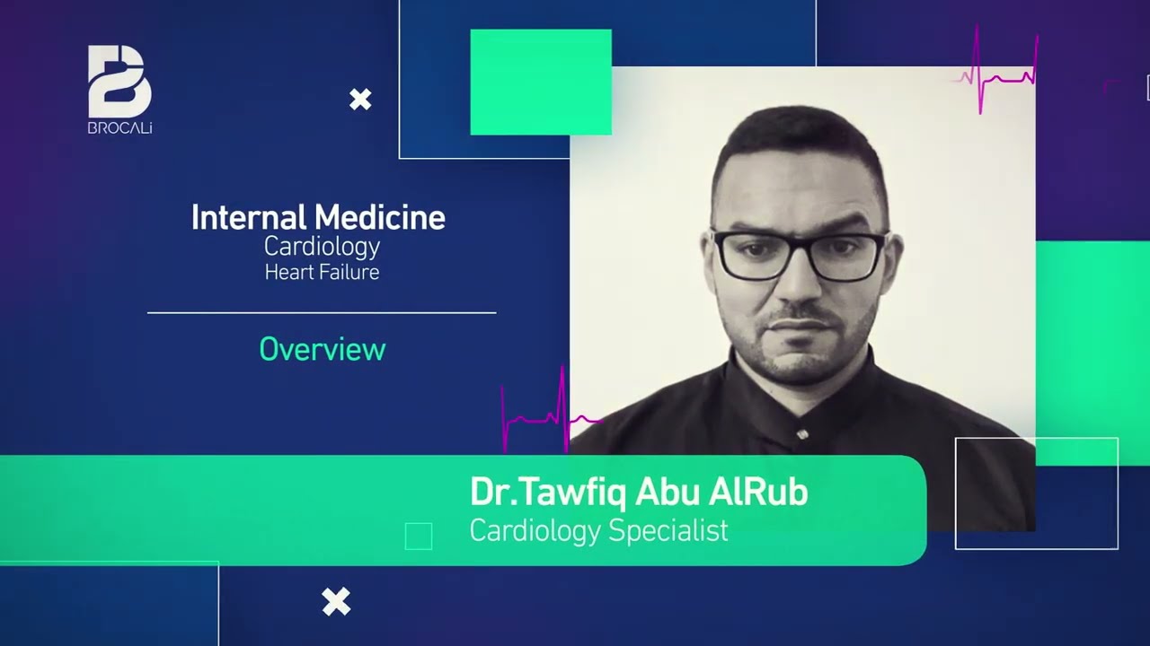 a youtube video screen showing internal medicine cardiology overview heartfailure with a tutor in the image