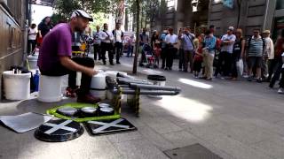 LORENZO MENA  / Street  Drummer Pvc Instrument /  Busking in Madrid 2014