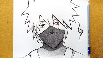 How to draw Anbu Kakashi hatake step by step for beginners || Easy drawing ideas for beginners