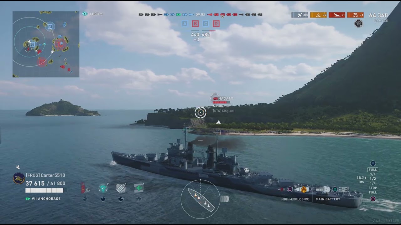 World of Warships: Legends Anchorage 6 destroyed, 136,000 Damage
