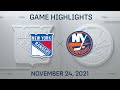 NHL Highlights | Rangers vs. Islanders - Nov. 24, 2021