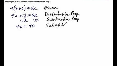 Justify Each Step When Solving an Equation
