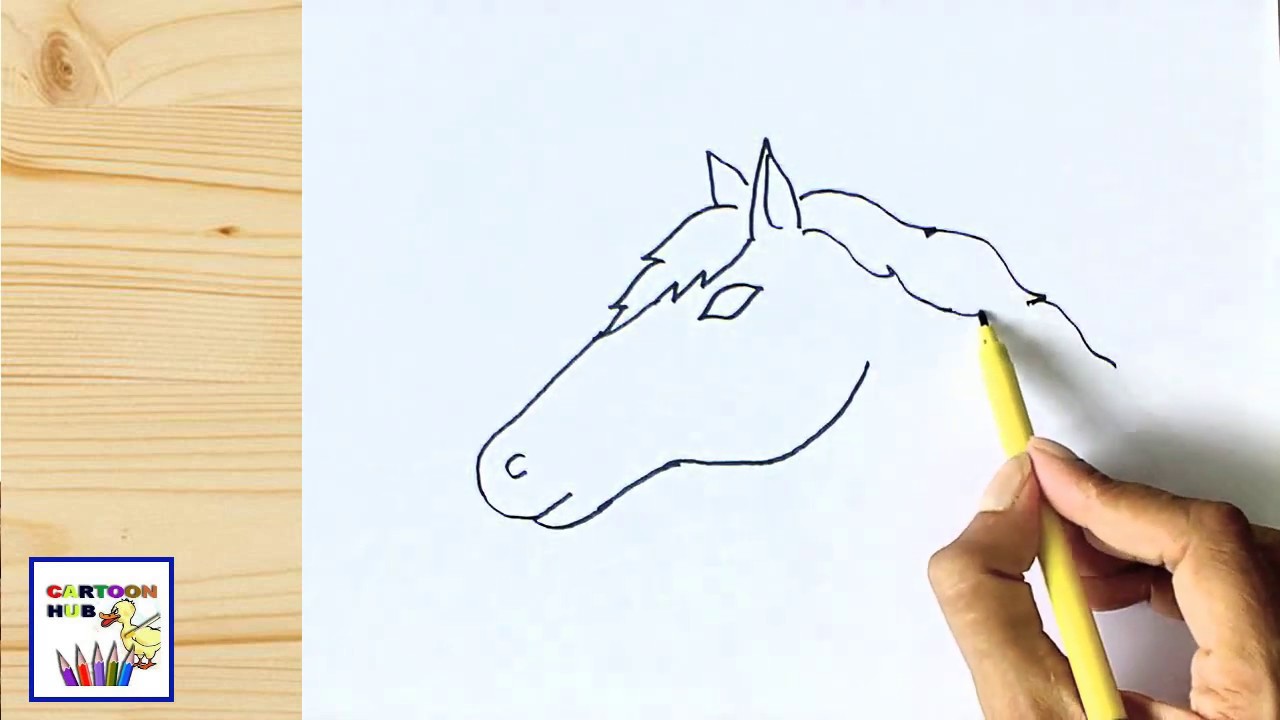 How to Draw a Horse head! face side easy way step by step