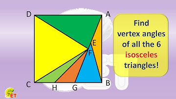 Find vertex angles of all the 6 isosceles triangles! 【FunMath, 9th grade – 59】