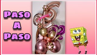 Bouquet de globos cumpleaños para mujer / arreglos de globos con numeros metalizados