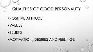 Personality Development- PowerPoint presentation