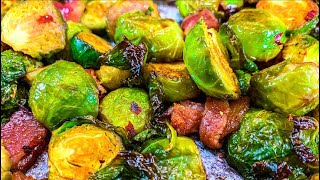 Oven Roasted Brussel Sprouts with Bacon - How to Roast Brussel Sprouts | Let's Eat Cuisine