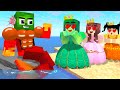 Monster school  zombie x squid game mermaid princess love story  minecraft animation