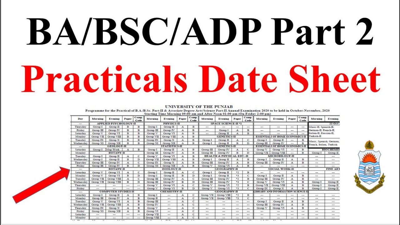 BA/BSC/ADP Part 2 | Practical | Official Date Sheet 2020 | Must Watch This Video | Punjab University