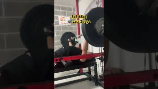 5x5 65kg ?ultime 2 ripetizioni allenamento powerlifting pancapiana