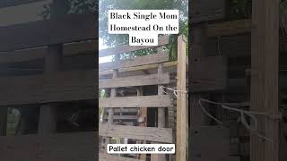 DIY pallet chicken run door; 2nd edition. Repurposing scrap materials.  Homestead 101.