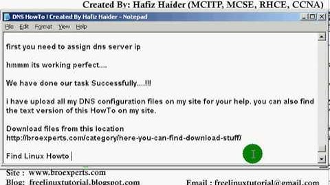 Linux DNS Server (Bind) Configuration ( Hafiz Haider )
