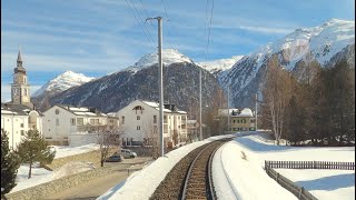 ★ 4K Chur  Albulabahn  St. Moritz cab ride, Switzerland [02.2020]