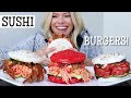 Sushi Burger MUKBANG | Flamin' Hot Cheetos + Spicy Tuna + Spicy Crab at Wave in Mount Dora!