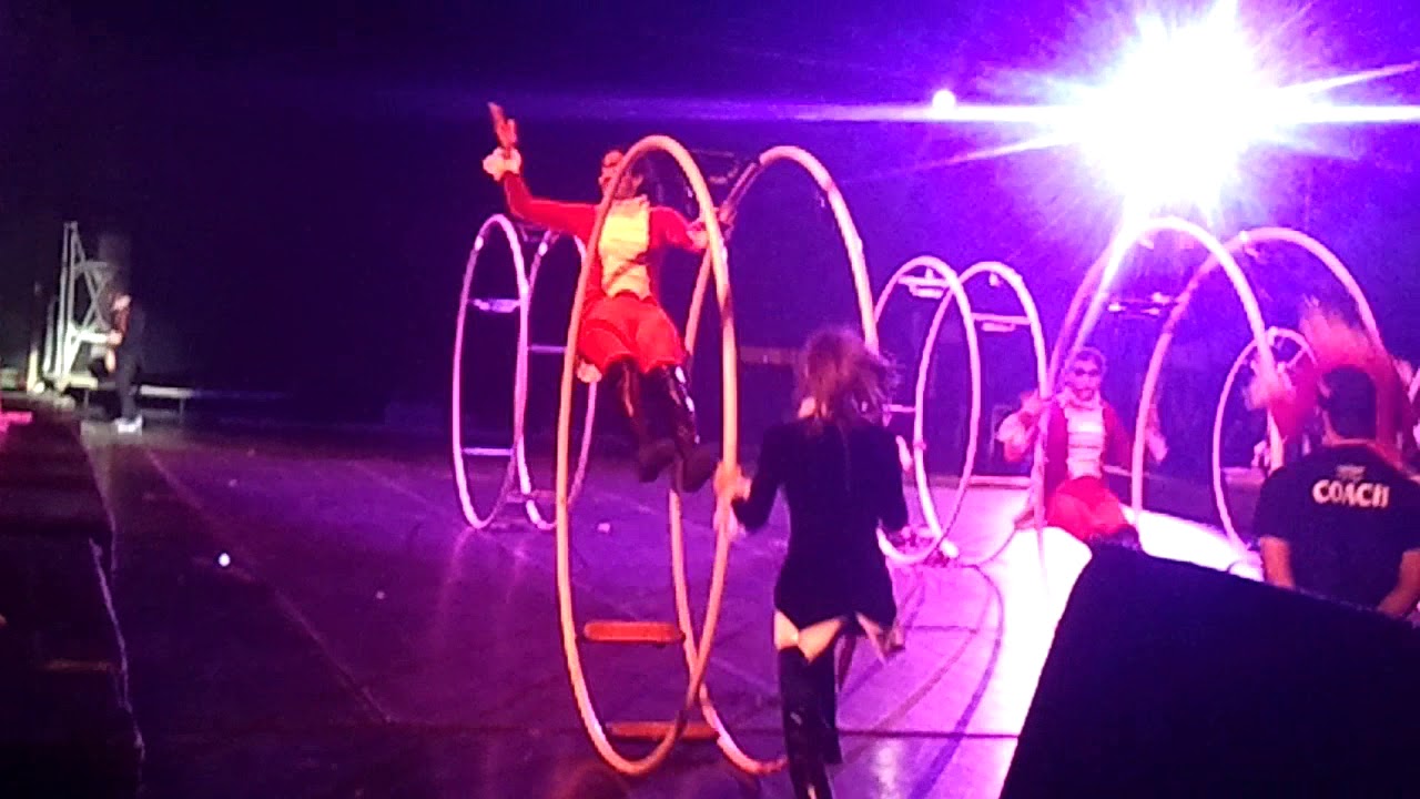 Circus juventas 2018 spring show purple German wheel. - YouTube