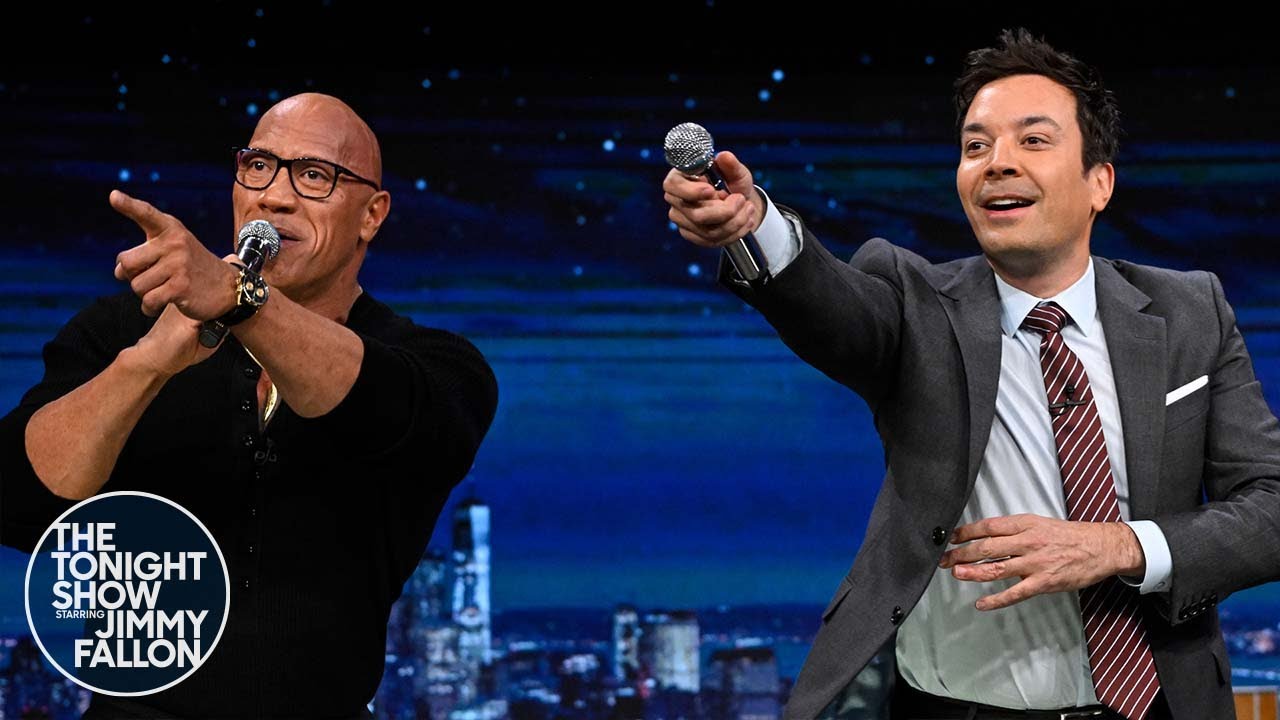 Dwayne Johnson and Jimmy Sing Youre Welcome to Celebrate Live Action Moana  The Tonight Show