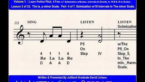 Part 4b. LESSON 2 of 32, The la_a minor scale. EAR TRAINING EXERCISES