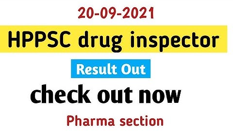 HPPSC drug inspector result out #Hppsc #drug_inspector