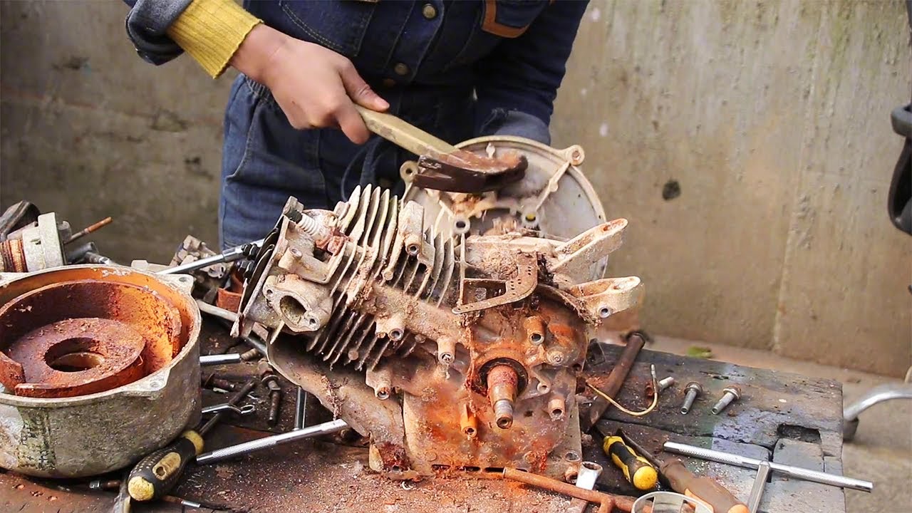 几年没用的汽油自吸泵，生锈严重很难拆Repair a gasoline self-priming pump that has not been used for several years | 林果儿