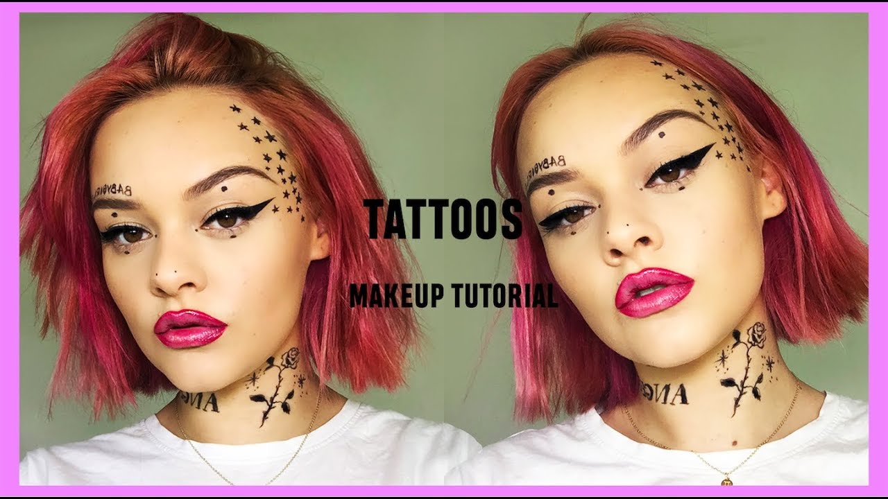 FULL FACE OF TATTOOS USING ONLY MAKEUP! - YouTube