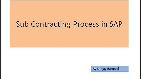 SAP Subcontracting Process
