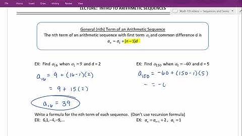 Intro to Arithmetic Sequences