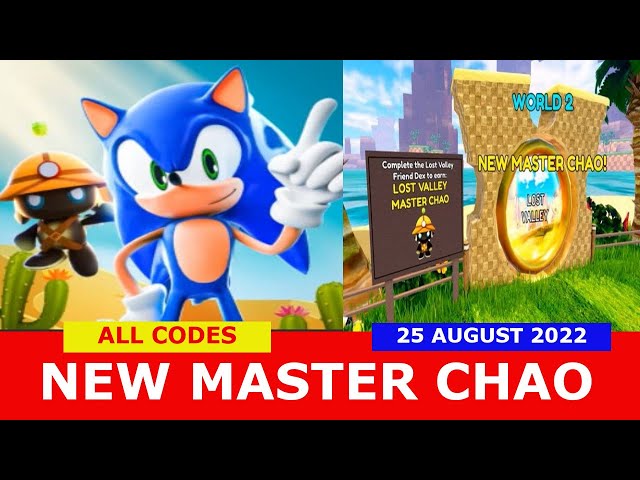 NEW* ALL WORKING MASTER CHAO UPDATE CODES FOR SONIC SPEED