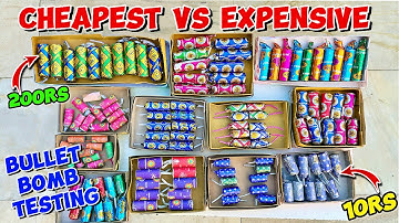 Cheapest Vs Expensive Bullet Bomb crackers Testing 😱|| Diwali Crackers Testing 👀 || #diwalitesting 