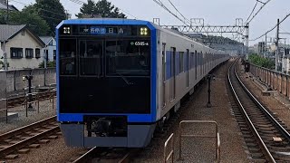 都営地下鉄三田線6500形6505F各駅停車日吉行き多摩川駅到着(2023/7/14)