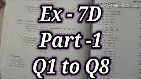 RS Aggarwal Class 8 EX 7D Part 1 Q1 to Q8||rajmithstudy