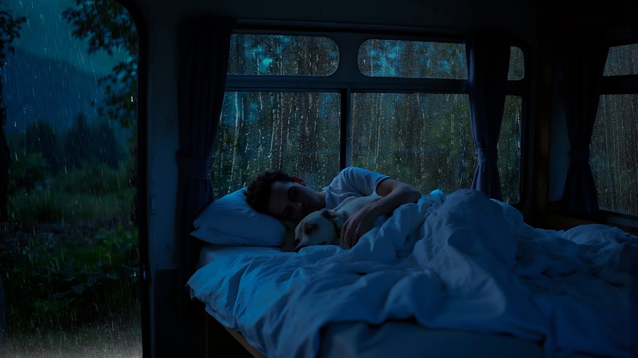 Нежный Дождь, Далекий Гром И Тихая Фортепианная Музыка 🌙 В Уютной Атмосфере Грузовика